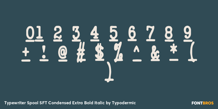 Typewriter Spool SFT Condensed Extra Bold Italic Font Poster #4