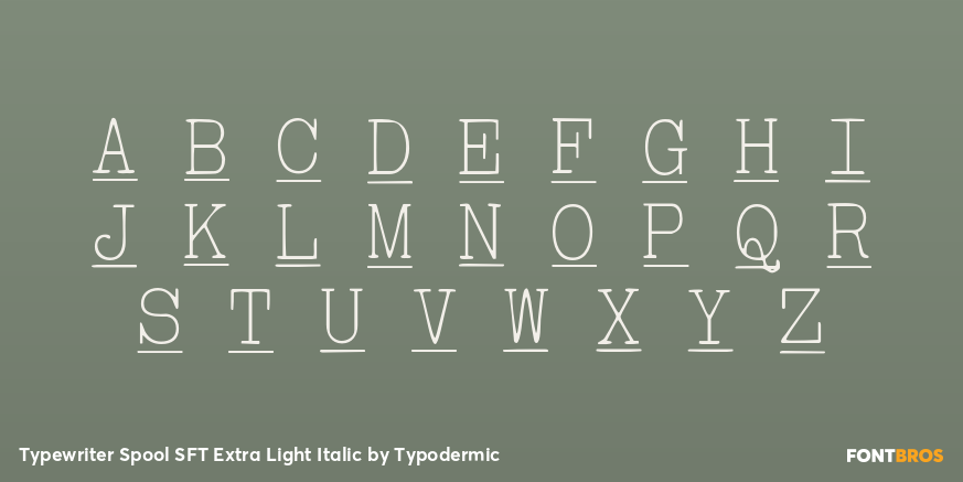 Typewriter Spool SFT Extra Light Italic Font Poster #2