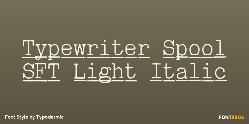 Typewriter Spool SFT Light Italic Font Poster #1