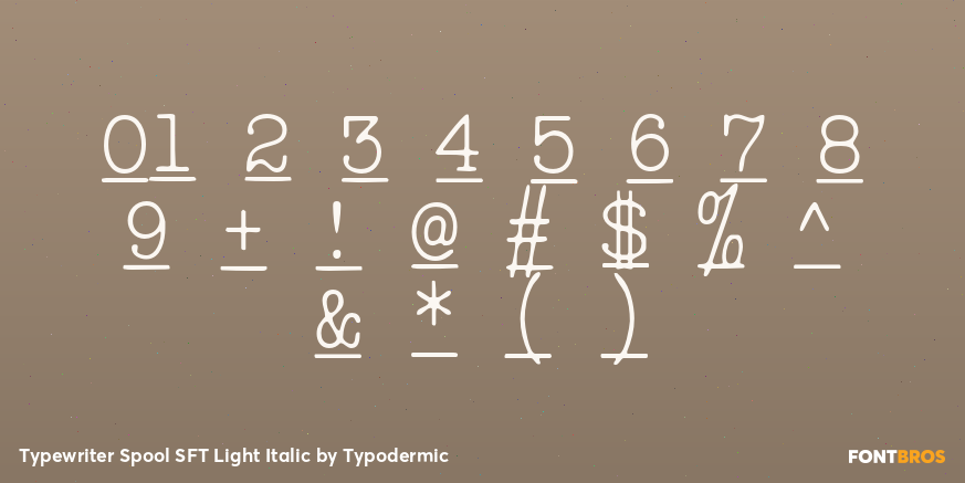 Typewriter Spool SFT Light Italic Font Poster #1