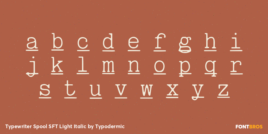 Typewriter Spool SFT Light Italic Font Poster #3