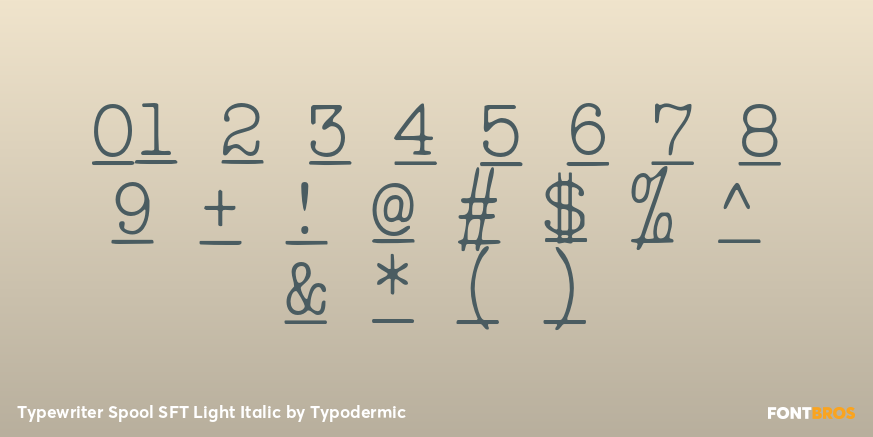 Typewriter Spool SFT Light Italic Font Poster #4