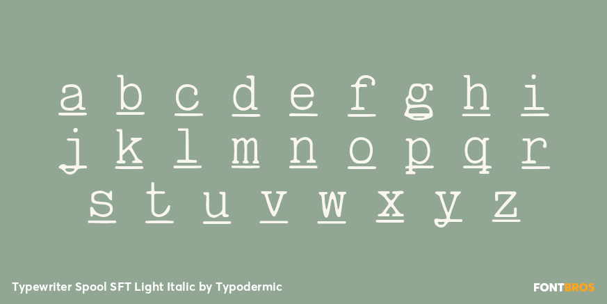 Typewriter Spool SFT Light Italic Font Poster #1
