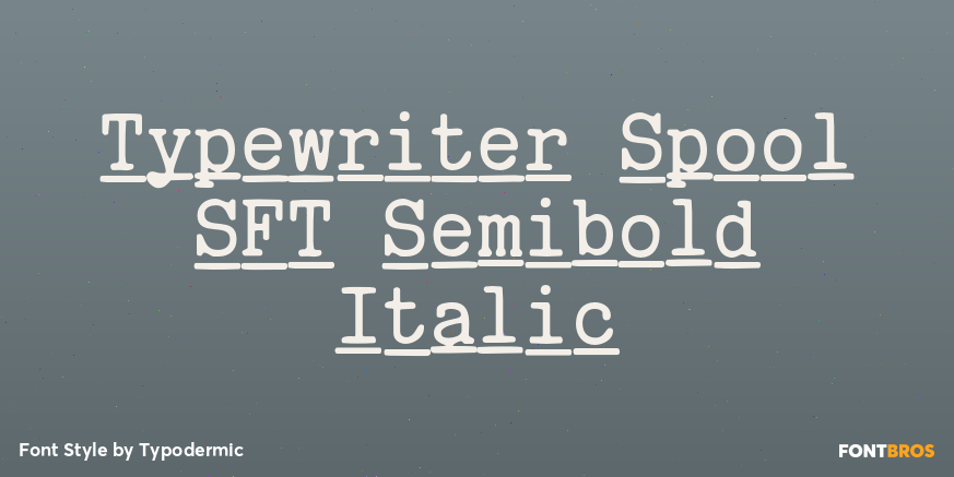 Typewriter Spool SFT Semibold Italic Font Poster #1
