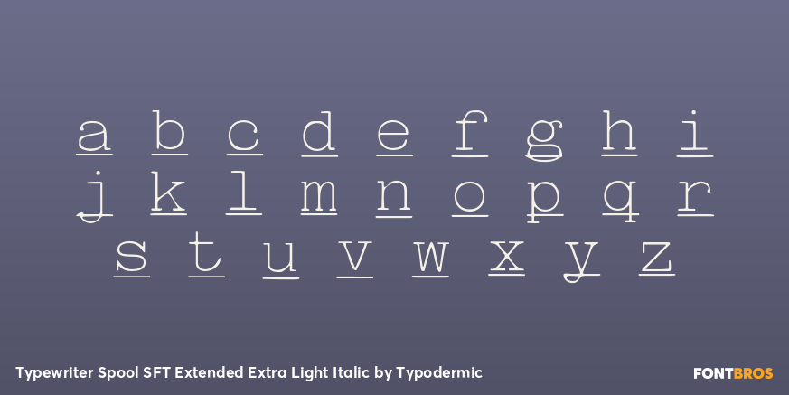 Typewriter Spool SFT Extended Extra Light Italic Font Poster #1