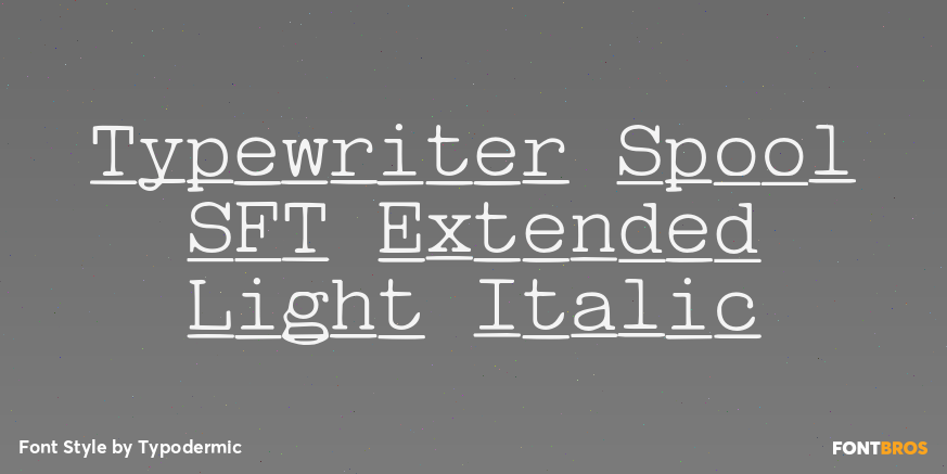 Typewriter Spool SFT Extended Light Italic Poster