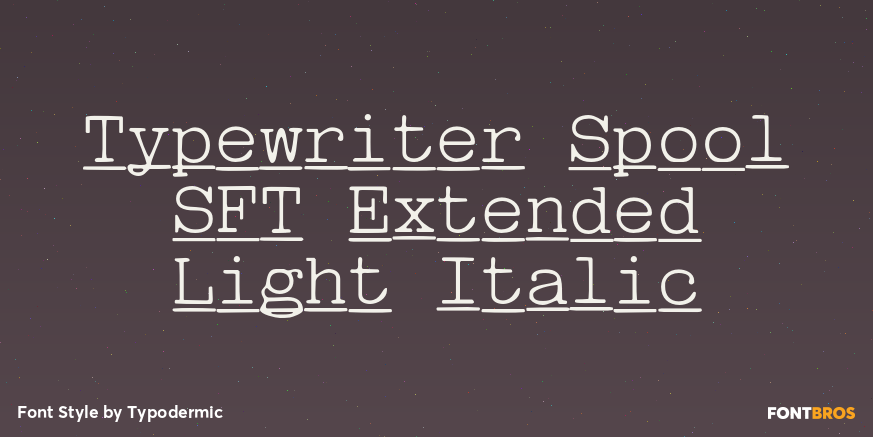 Typewriter Spool SFT Extended Light Italic Poster