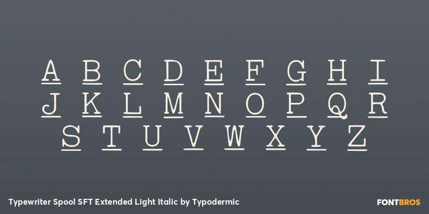 Typewriter Spool SFT Extended Light Italic Font Poster #2