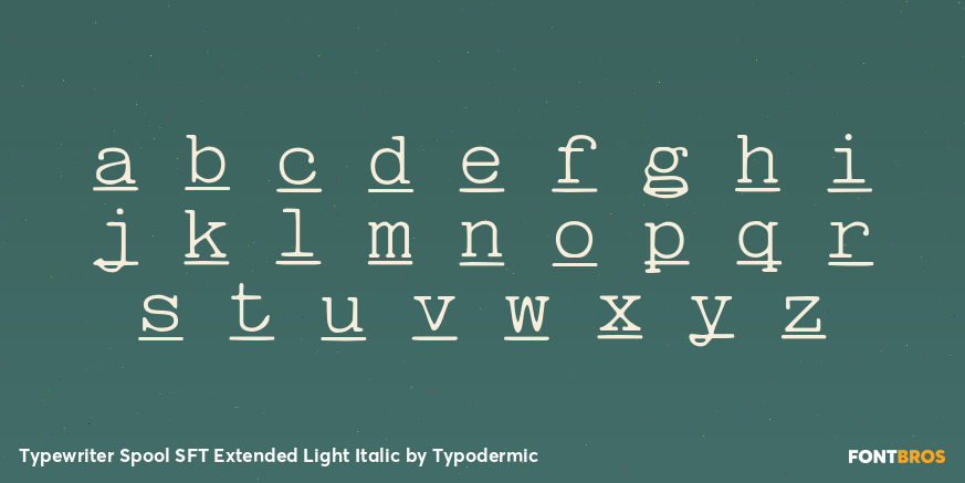 Typewriter Spool SFT Extended Light Italic Font Poster #3
