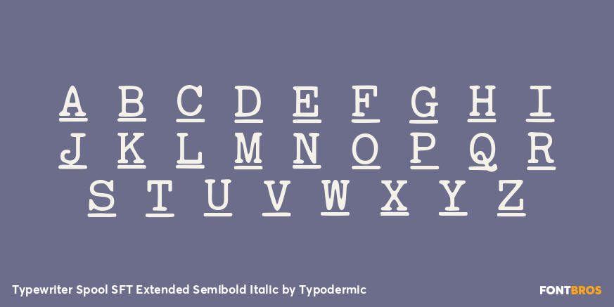 Typewriter Spool SFT Extended Semibold Italic Font Poster #2