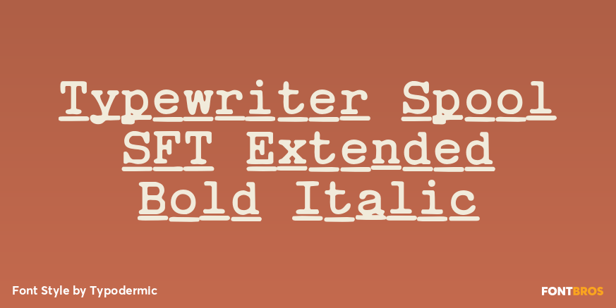 Typewriter Spool SFT Extended Bold Italic Poster