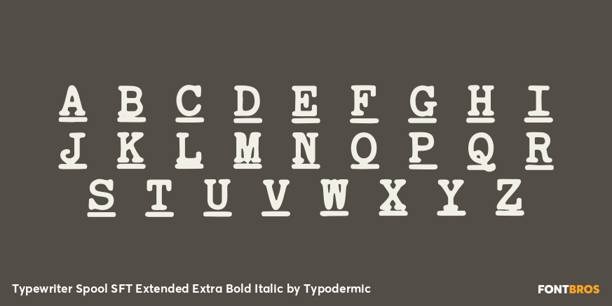Typewriter Spool SFT Extended Extra Bold Italic Font Poster #2