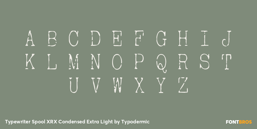 Typewriter Spool XRX Condensed Extra Light Font Poster #2