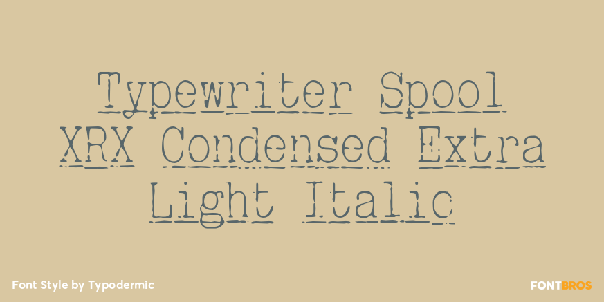 Typewriter Spool XRX Condensed Extra Light Italic Poster