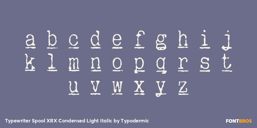 Typewriter Spool XRX Condensed Light Italic Font Poster #3
