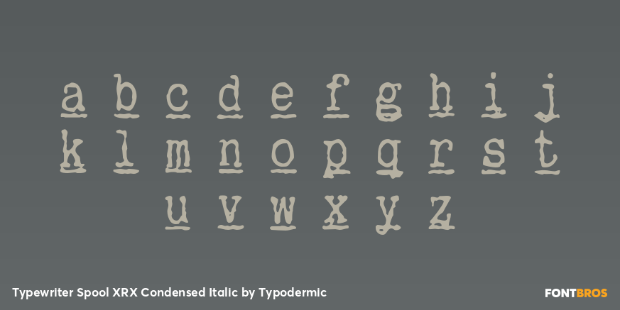 Typewriter Spool XRX Condensed Italic Font Poster #3