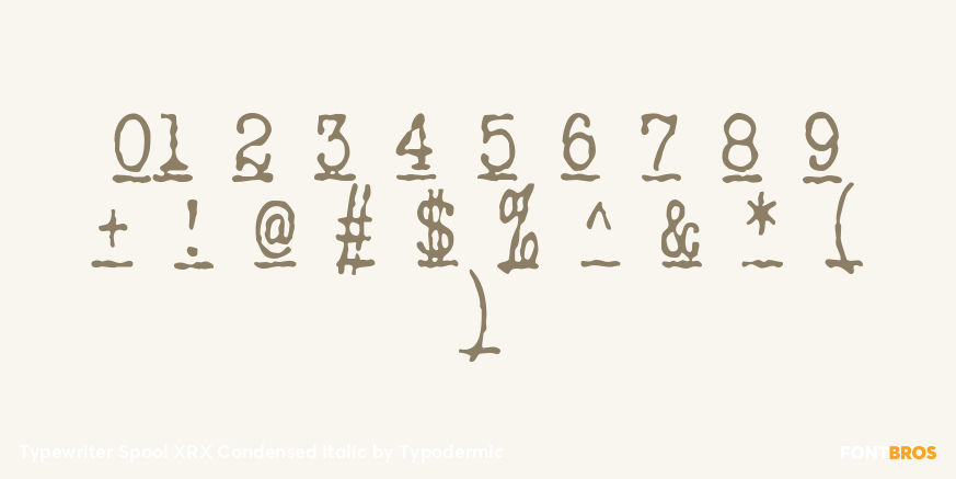 Typewriter Spool XRX Condensed Italic Font Poster #4