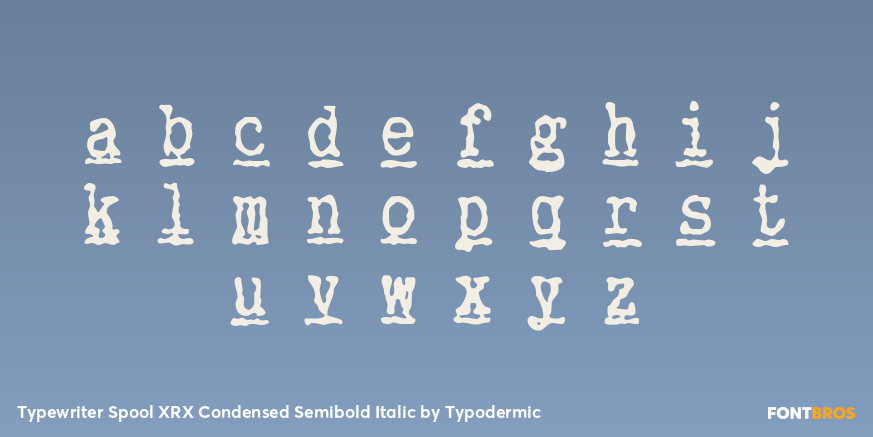 Typewriter Spool XRX Condensed Semibold Italic Font Poster #3