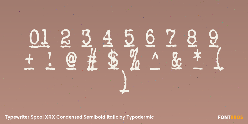 Typewriter Spool XRX Condensed Semibold Italic Font Poster #4