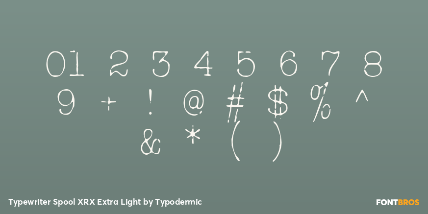 Typewriter Spool XRX Extra Light Font Poster #4