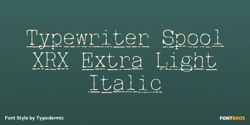 Typewriter Spool XRX Extra Light Italic Poster
