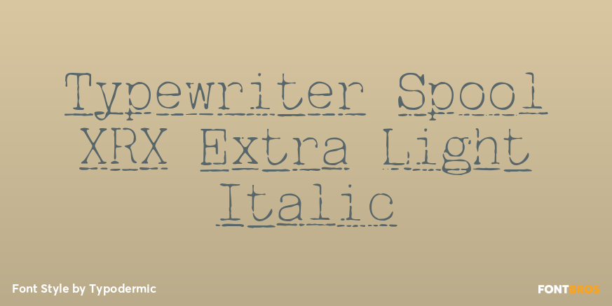 Typewriter Spool XRX Extra Light Italic Poster