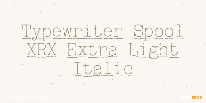Typewriter Spool XRX Extra Light Italic Poster