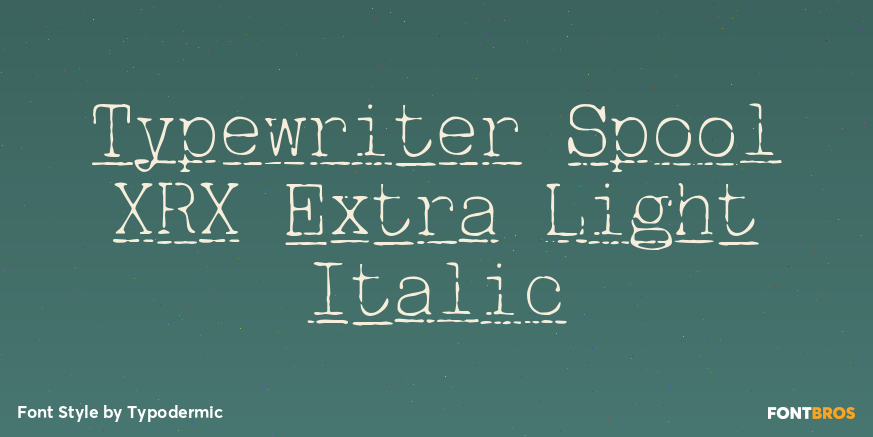 Typewriter Spool XRX Extra Light Italic Poster