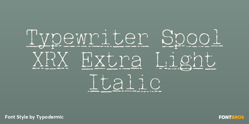Typewriter Spool XRX Extra Light Italic Poster