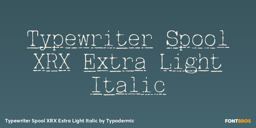 Typewriter Spool XRX Extra Light Italic Poster