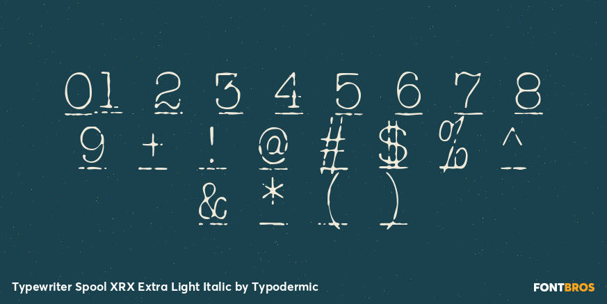 Typewriter Spool XRX Extra Light Italic Font Poster #4
