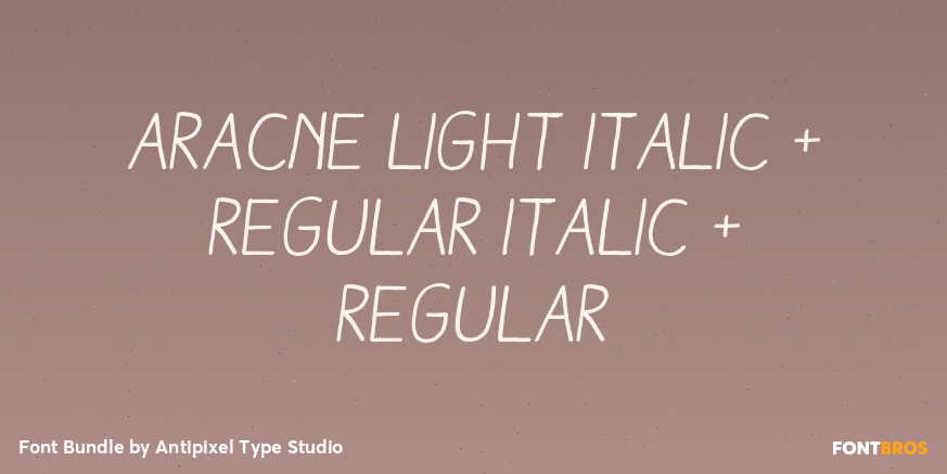 Aracne Light Italic + Regular Italic + Regular Poster
