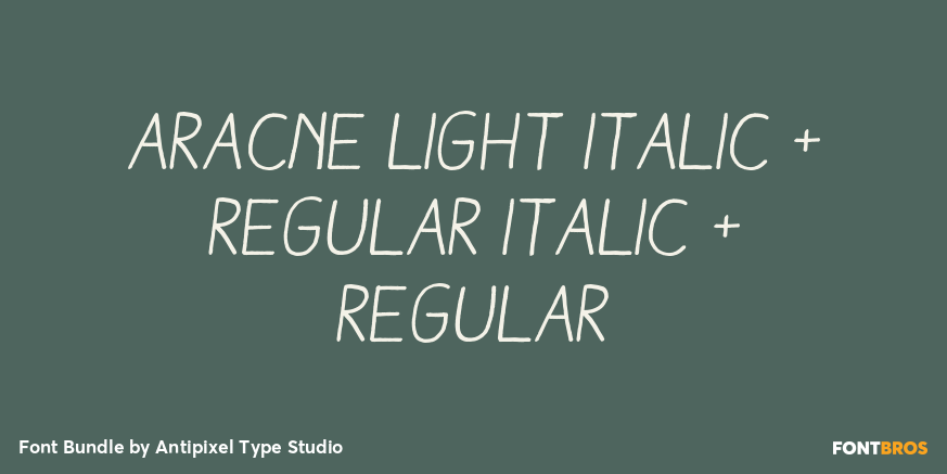 Aracne Light Italic + Regular Italic + Regular Poster