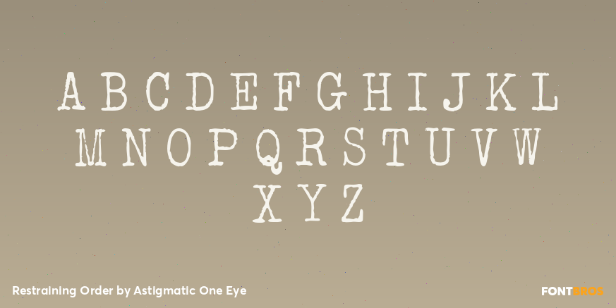 Restraining Order Font Poster #1