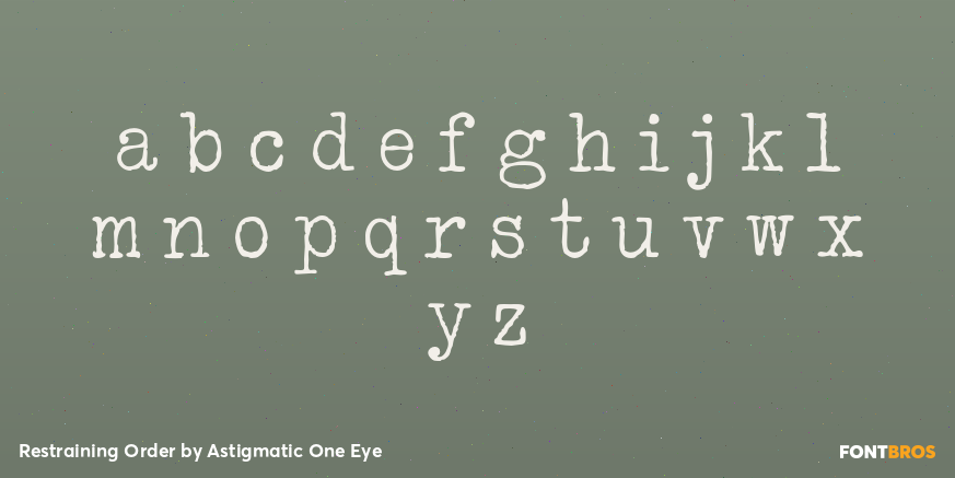 Restraining Order Font Poster #1