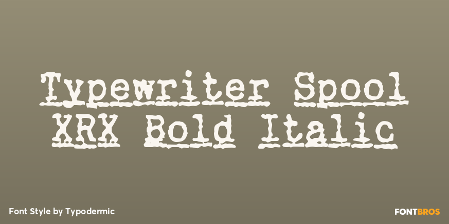 Typewriter Spool XRX Bold Italic Font Poster #1