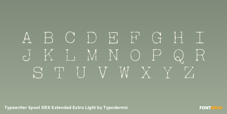 Typewriter Spool XRX Extended Extra Light Font Poster #2