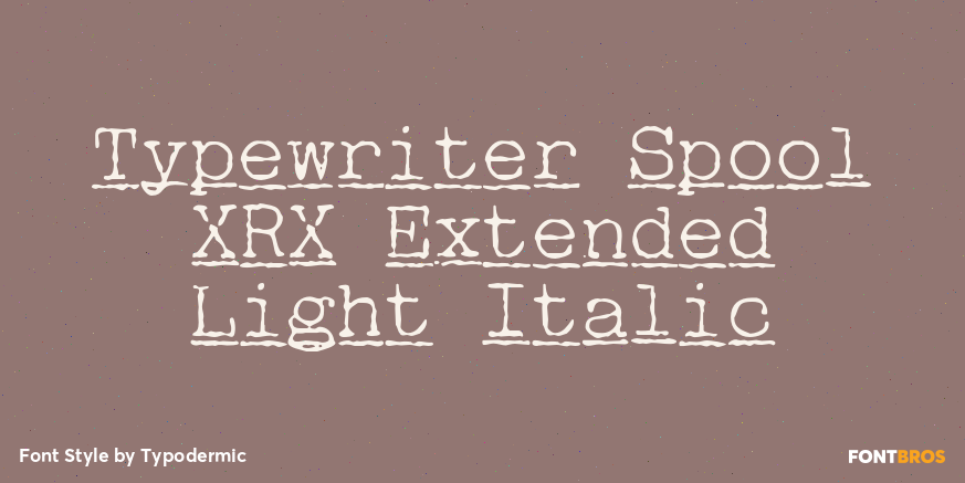 Typewriter Spool XRX Extended Light Italic Poster