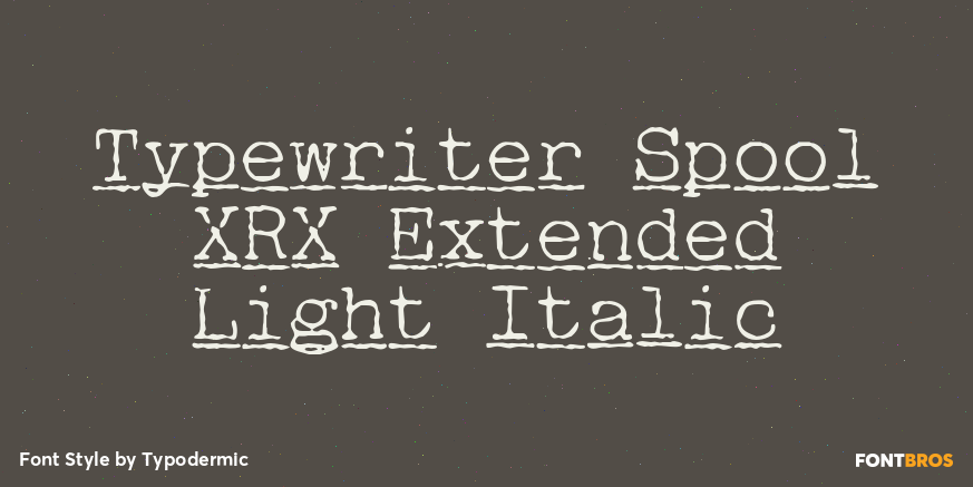 Typewriter Spool XRX Extended Light Italic Poster