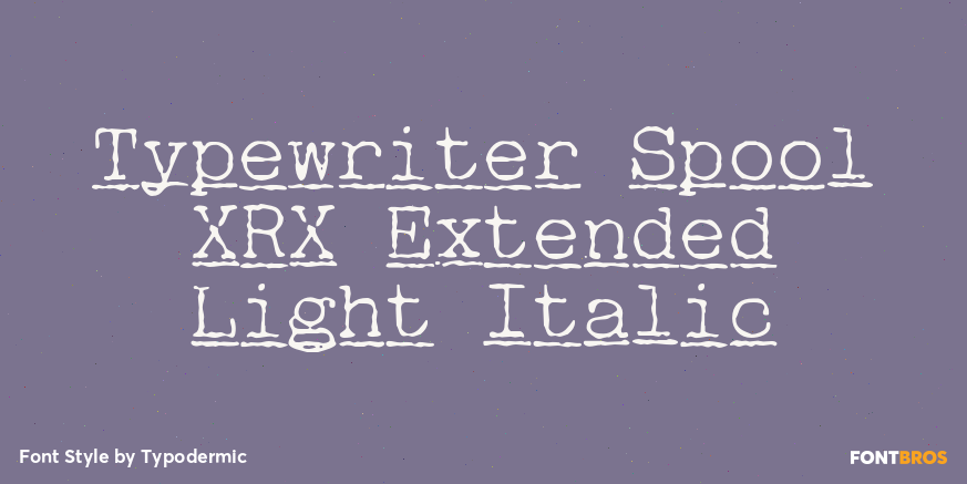 Typewriter Spool XRX Extended Light Italic Poster