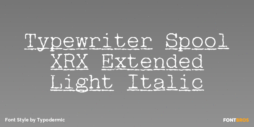 Typewriter Spool XRX Extended Light Italic Poster