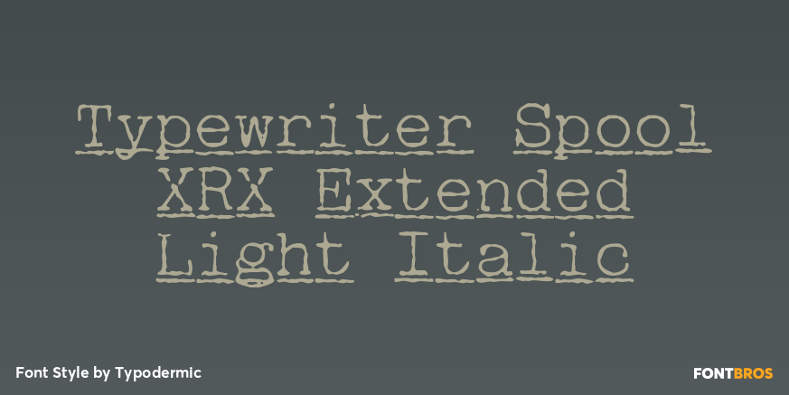 Typewriter Spool XRX Extended Light Italic Poster