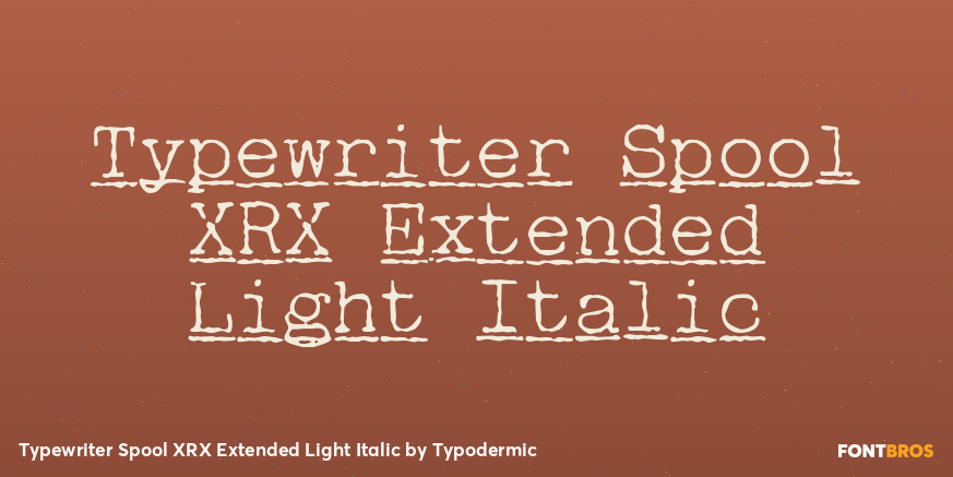 Typewriter Spool XRX Extended Light Italic Poster