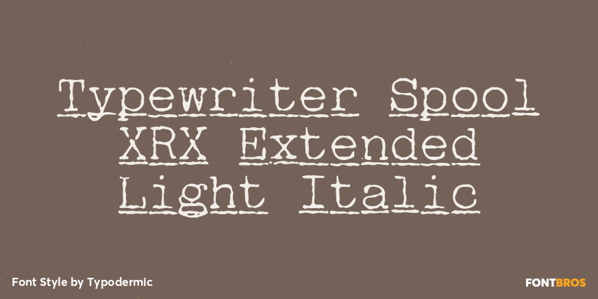Typewriter Spool XRX Extended Light Italic Poster