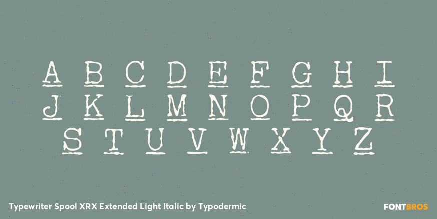 Typewriter Spool XRX Extended Light Italic Font Poster #2