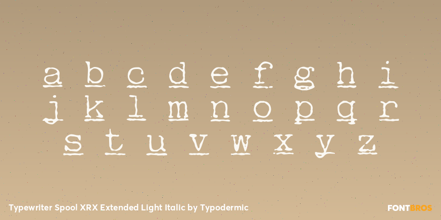 Typewriter Spool XRX Extended Light Italic Font Poster #3