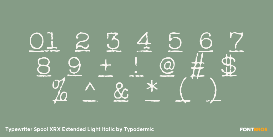 Typewriter Spool XRX Extended Light Italic Font Poster #4