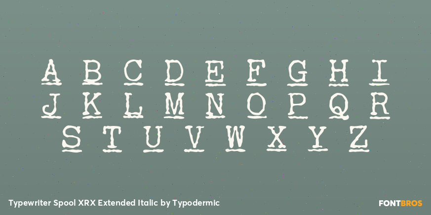 Typewriter Spool XRX Extended Italic Font Poster #2