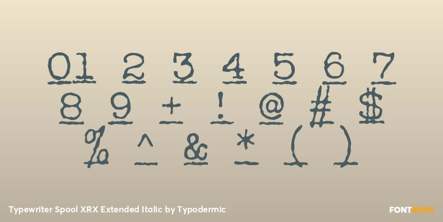 Typewriter Spool XRX Extended Italic Font Poster #4