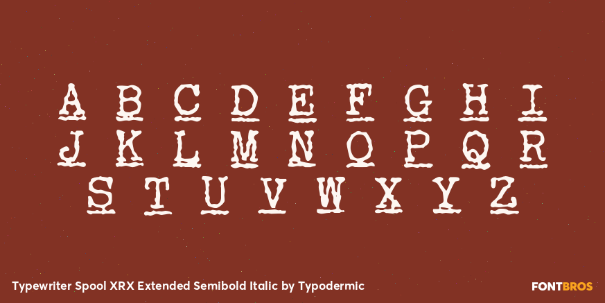 Typewriter Spool XRX Extended Semibold Italic Font Poster #2